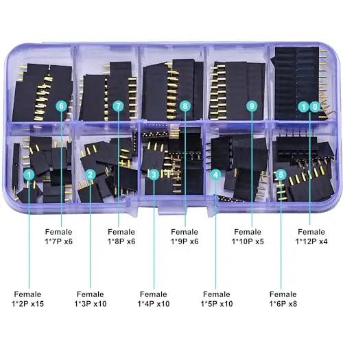 2.54mm Female Pin Header Single Row DIP Connector Kit 1