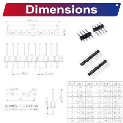 2.54mm_Male_Pin_Header_Single_Row_DIP_Connector_Kit_4