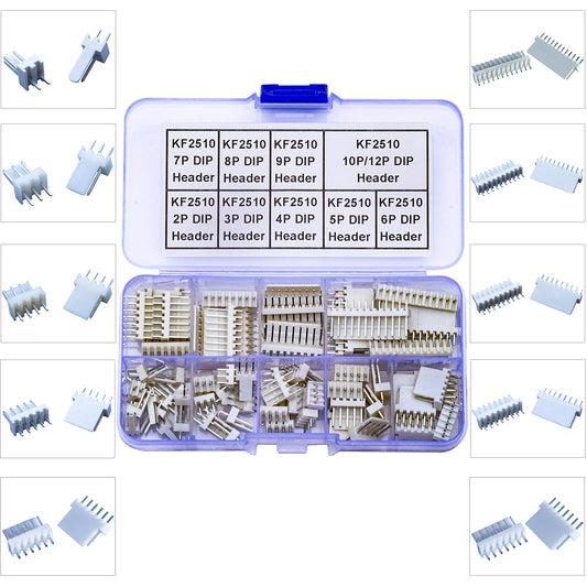 Assorted Molex KK2510 2.5mm DIP header connectors compatible with wire-to-board and PCB projects