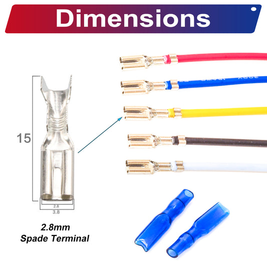 2.8mm both sided 110 Spade Cable High-Quality Red/Black/Yellow/White/Blue/Green/Orange/Purple/Brown/Grey Terminal