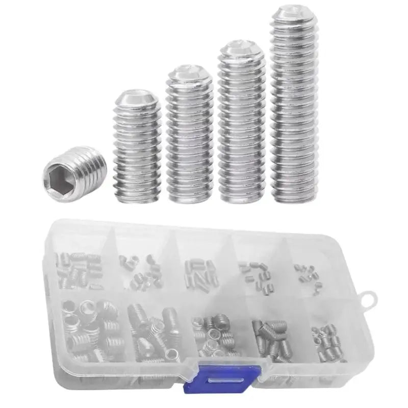 Complete 200Pcs headless machine screw kit for assembly and engineering projects