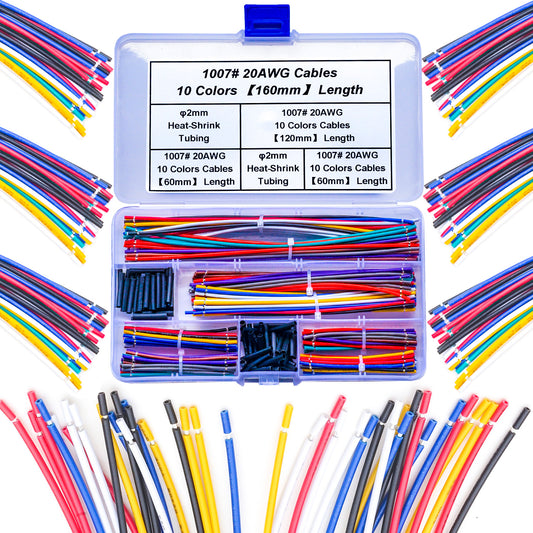Full kit of 200pcs 20AWG stranded hookup wires made with tinned copper and PVC insulation
