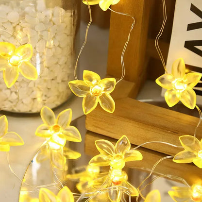 20LED lily fairy lights pink and blue flower garland