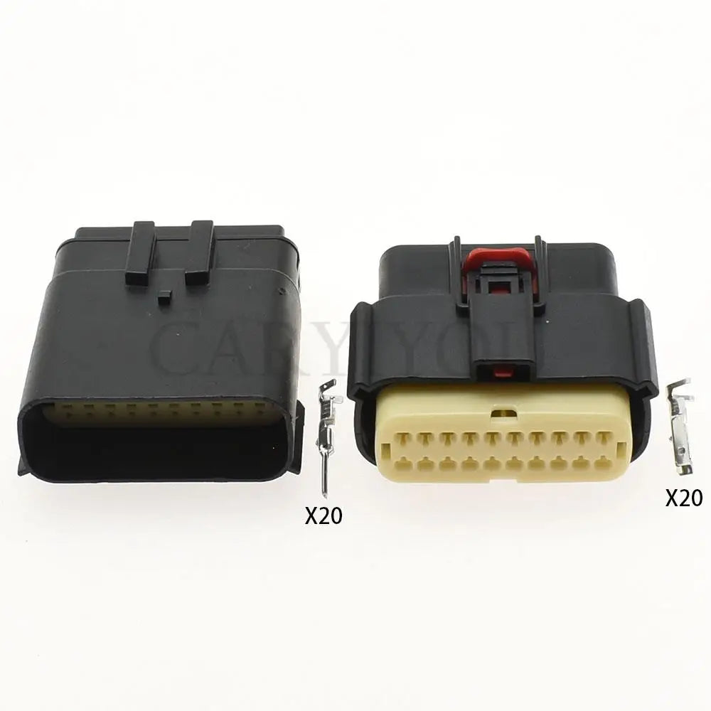 20Pin automobile headlamp waterproof socket showing locking structure for car wiring harness