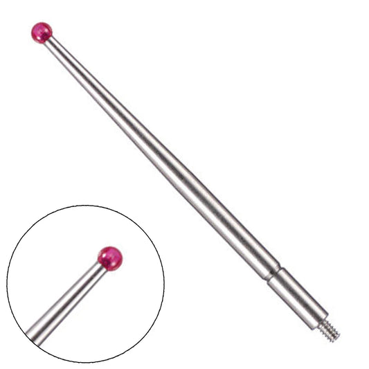 21CZA211 contact points dial test indicator with 2mm ruby ball tip, M1.6 threaded, 44.5mm length, for 513-415-10, 513-215N, 513 CMM tool