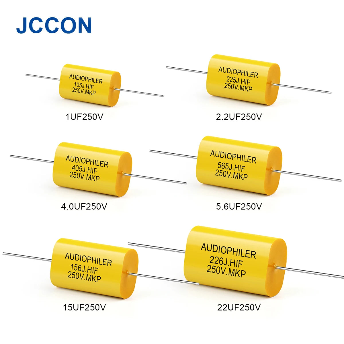 250V MKP metal film audio capacitor, 1µF-3.3µF, ideal for HiFi coupling and frequency-dividing audio circuits