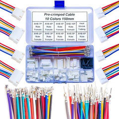 XHS XHB2.54 Male Female Connectors and 22AWG Pre-Crimped Cables,Compatible with JST XHS XHB with Belt Lock 2.54mm Connector Kit