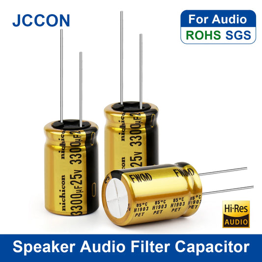 25V-63V Nichicon non-polar audio filter capacitor, ideal for HiFi audio systems and amplifier circuits