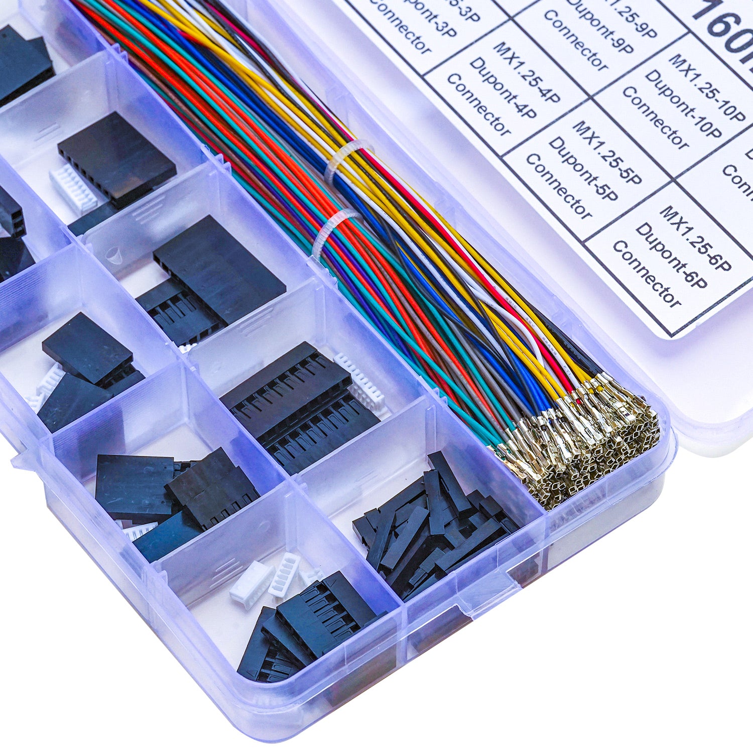 High-quality 28AWG pre-crimped wires ready for MX1.25 to Dupont 2.54 connector assembly