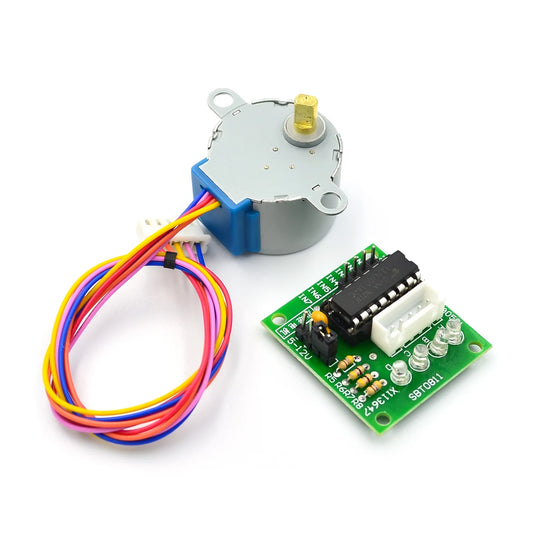 5V 28BYJ-48 stepper motor with ULN2003 driver module, compatible with Arduino, PIC, and AVR for precise motion control