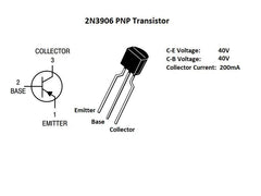 2N3906 PNP General Purpose Transistor (10-Pack)