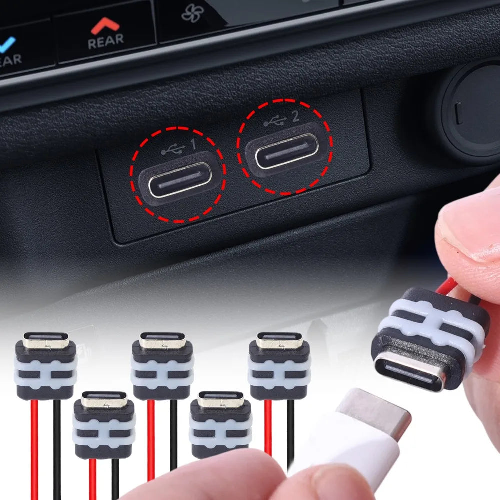 Waterproof USB C female socket panel connector