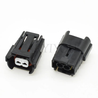 Assembly view of 2 hole fuel injector wire socket connector 6195-0043 for reliable automotive wiring applications