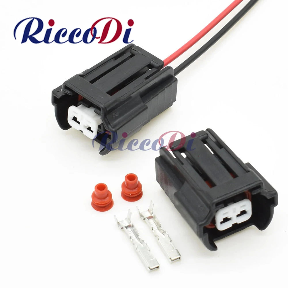 Overview of 2 hole auto fuel injector wire socket connector 6195-0043 for VW and Nissan car wiring replacement