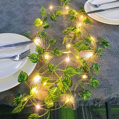 Battery powered LED ivy string lights for home, wedding, and wreath decoration