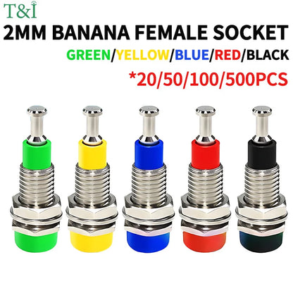 2mm banana female socket jack insulated copper wiring terminal for panel testing and speaker connections