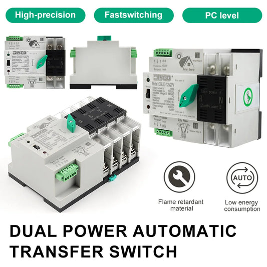 2P and 4P Din Rail ATS dual power automatic transfer switch
