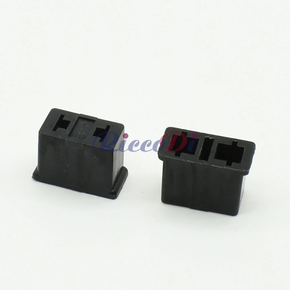 Close-up of male and female plug of automotive 2P wire harness connector for reliable electrical connection