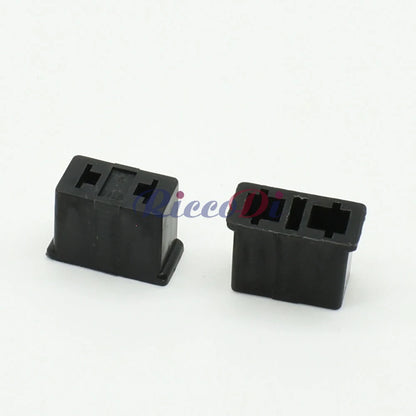 Close-up of male and female plug of automotive 2P wire harness connector for reliable electrical connection
