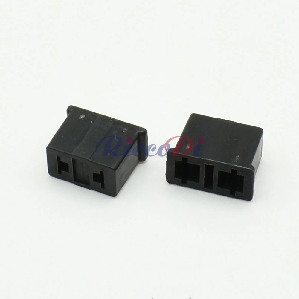 Detailed view of terminals on automotive 2P wire harness connector for long-lasting conductivity
