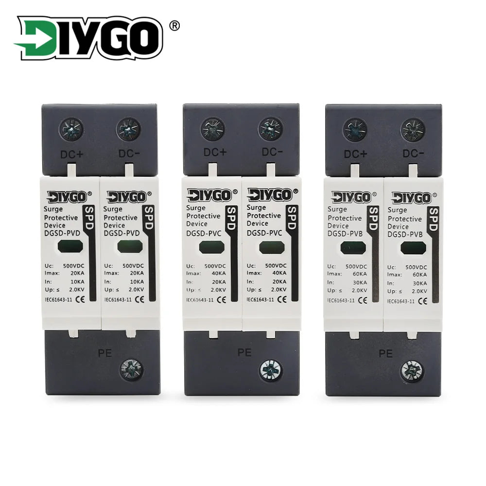 2P SPD DC 500V/600V/800V/1000V house surge protector and low-voltage arrester device