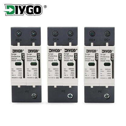 2P SPD DC 500V/600V/800V/1000V house surge protector and low-voltage arrester device
