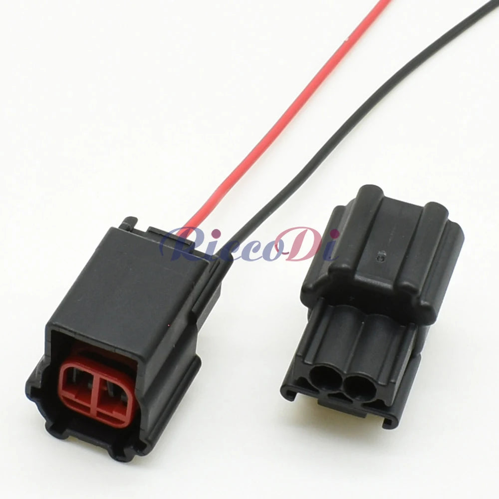Close-up of male and female plug on 2 pin 1.5mm automotive connector for reliable electrical connections
