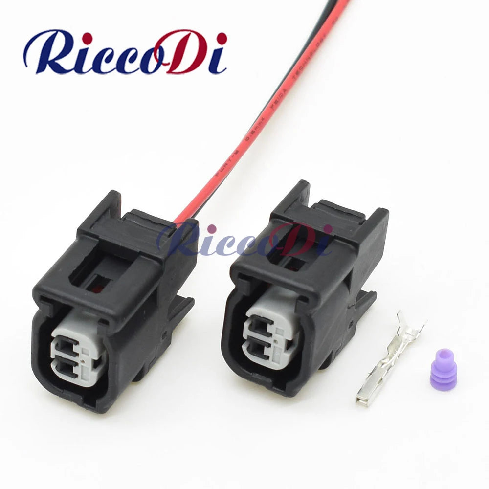 Automotive 2 pin 1mm waterproof wire harness connector female plug socket with 15cm wires for reliable electrical connections