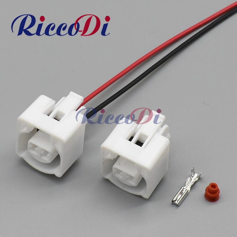 White 2 pin automotive intake air temperature sensor waterproof wire harness connector for Camry