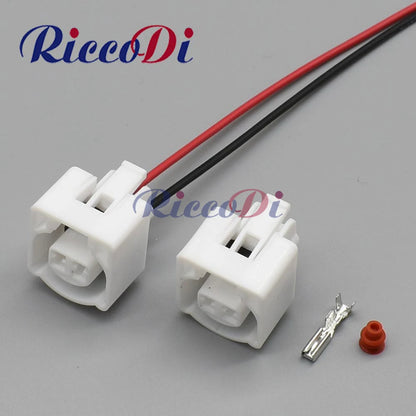 White 2 pin automotive intake air temperature sensor waterproof wire harness connector for Camry