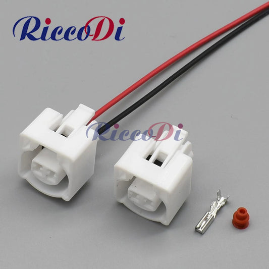 White 2 pin automotive intake air temperature sensor waterproof wire harness connector for Camry