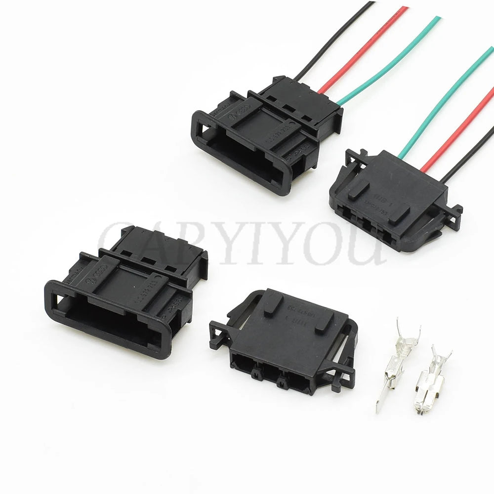 Detailed view of plastic housing and insulation for 2-pin air conditioner blower motor cable connector