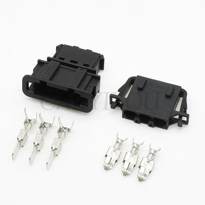 2-Pin air conditioner blower motor connector installed in vehicle showing proper electrical connection