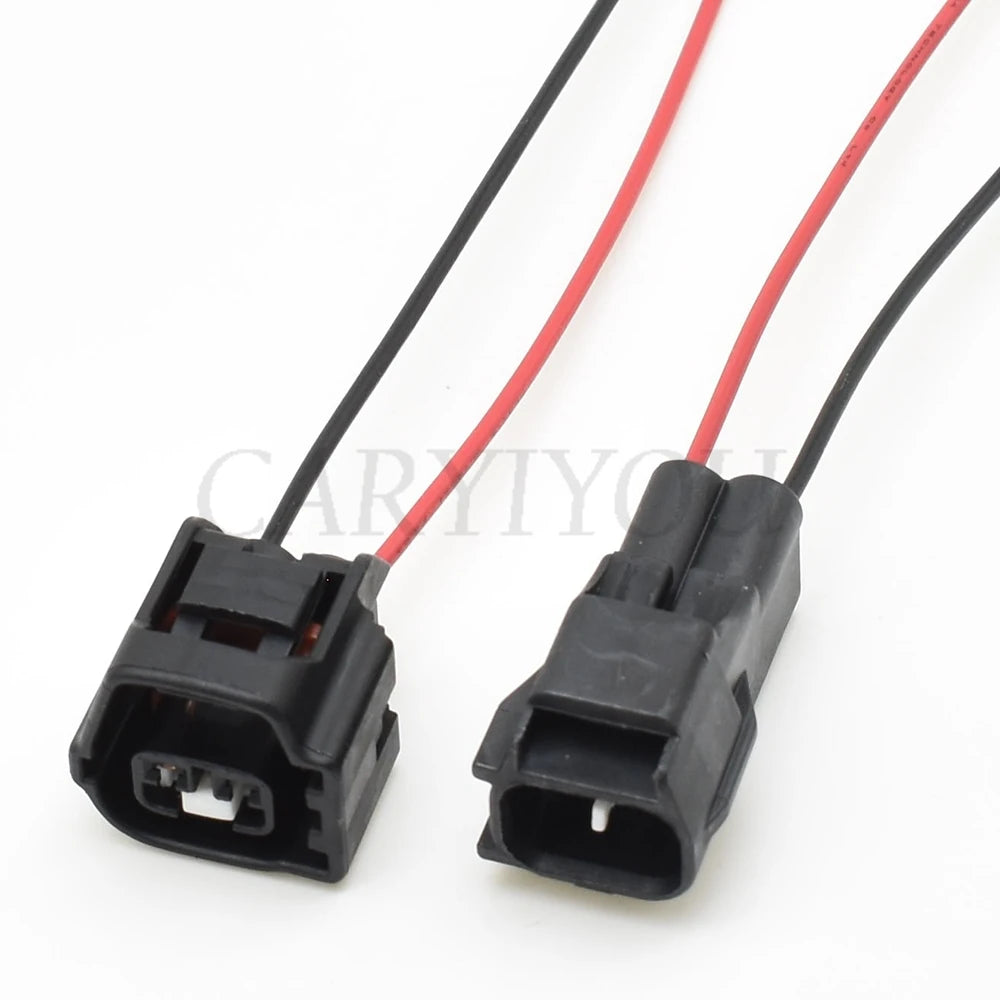 Durable black plastic housing of DJ7283-7028-30 2 pin automotive reversing lamp plug for Toyota wiring harness