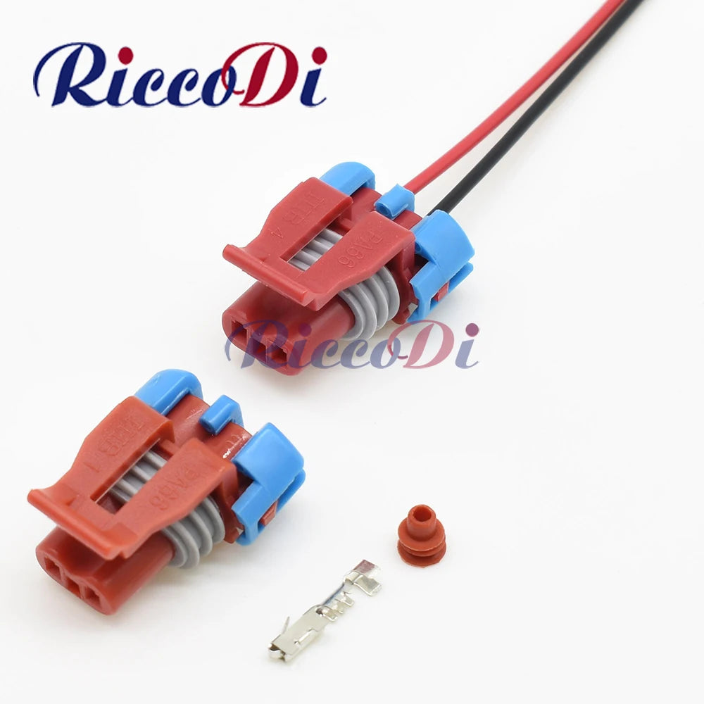 Front view of 2 pin automotive wire sensor connector plug for EGR valve