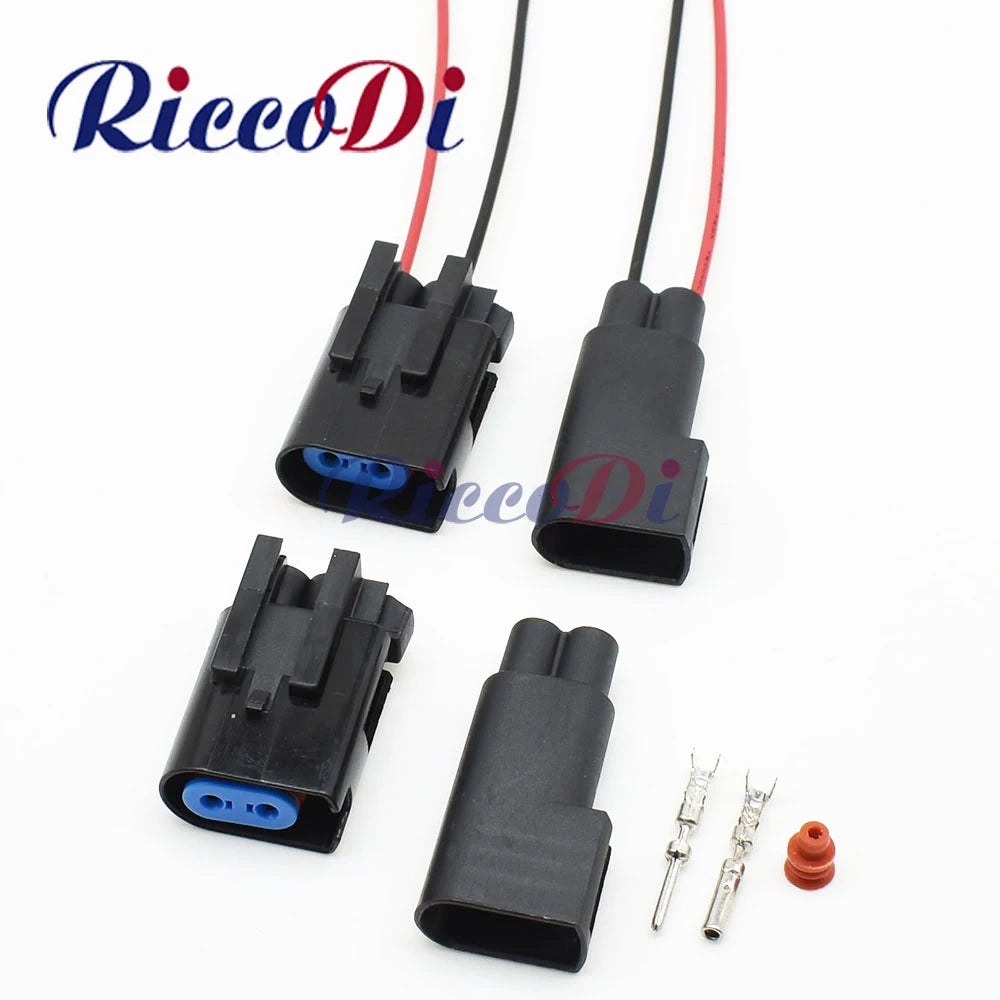 Front view of 2 pin automotive engine and wheel ABS sensor connector plug for motor and lamp socket