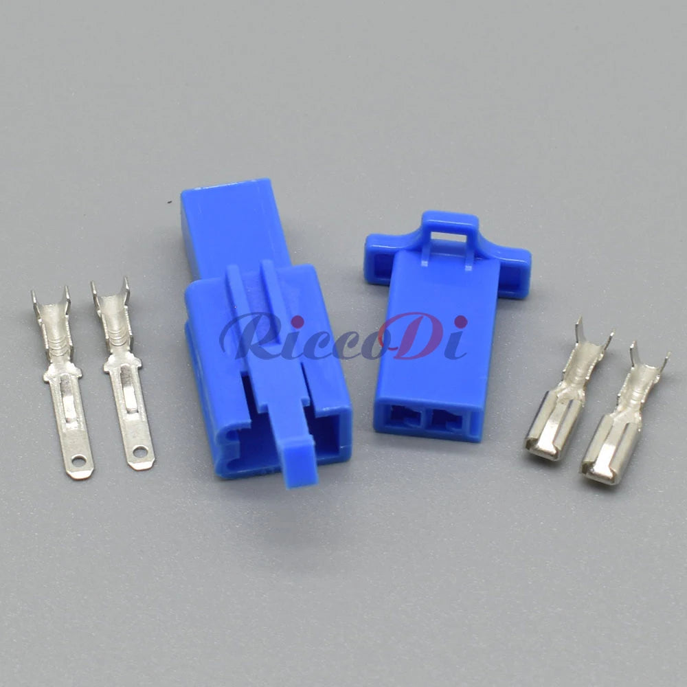 Close-up of female and male 2 pin sensor connector for automotive and motorcycle applications
