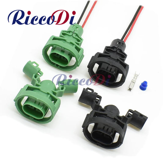 Front view of 2 pin male sealed automotive connector for fuel injector and timer with wire