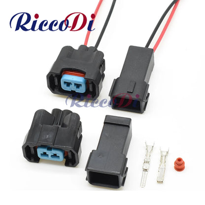 2 Pin automotive fuel injector OBD2 connector male and female waterproof wiring plug compatible with 6189-0533 for Honda