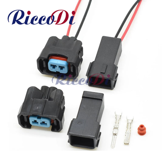 2 Pin automotive fuel injector OBD2 connector male and female waterproof wiring plug compatible with 6189-0533 for Honda