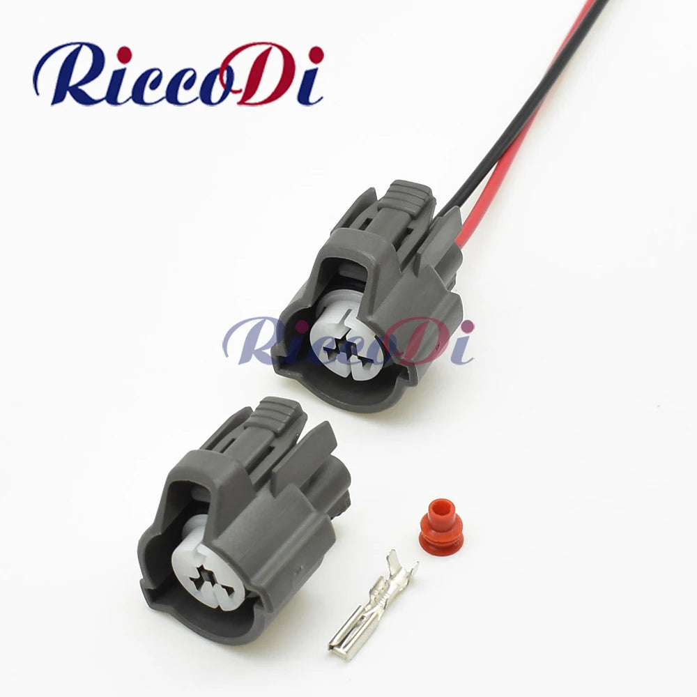 Overview of female 2 pin fuel injector plug automotive connector 6189-0533 HW 090 for motorcycle and car wiring