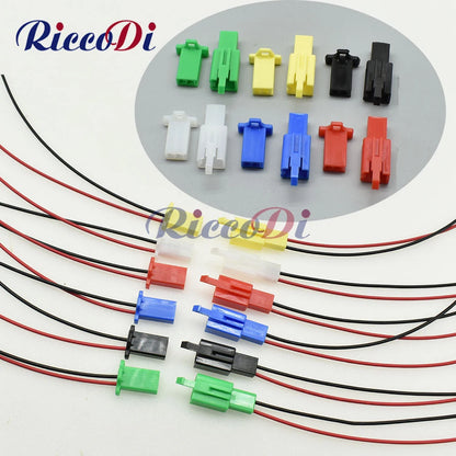 Front view of 2 pin automotive and motorcycle sensor wiring harness connector plug socket