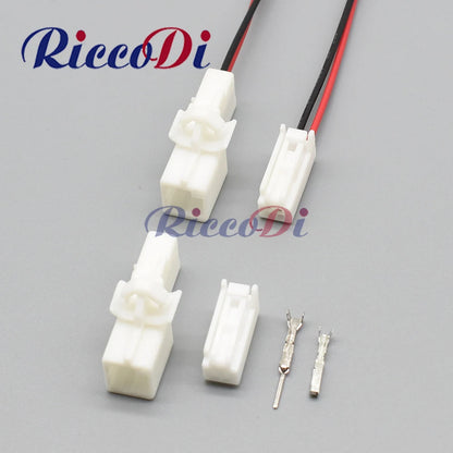 Front view of 2 pin automotive reader coil and light socket connector plug for Toyota