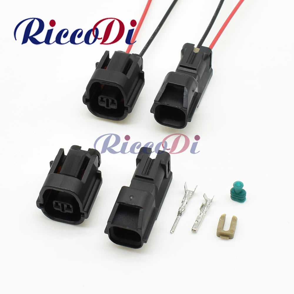 Front view of 2 pin 1.2 series waterproof automotive connector for reversing radar sensor plug