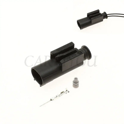 2-pin automotive sensor connector DJ7023YA-0.6-11 1-967570-3 demonstrating secure and waterproof electrical connection