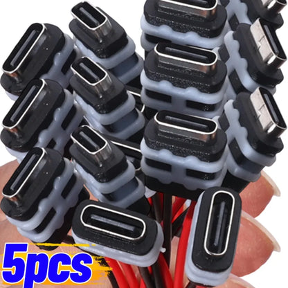 2 pin waterproof USB C panel mount connector