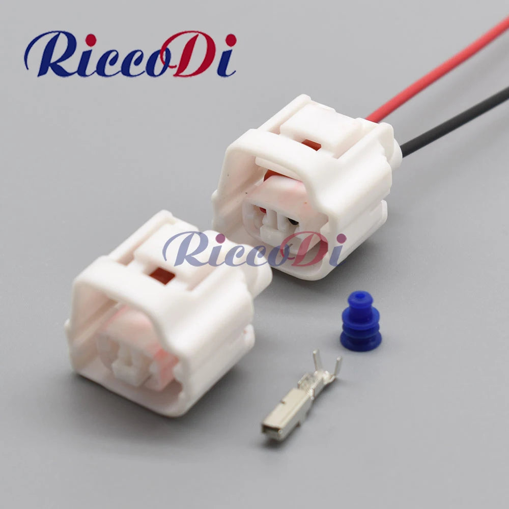 2-pin white automotive waterproof wire harness connector for secure AC assembly connections