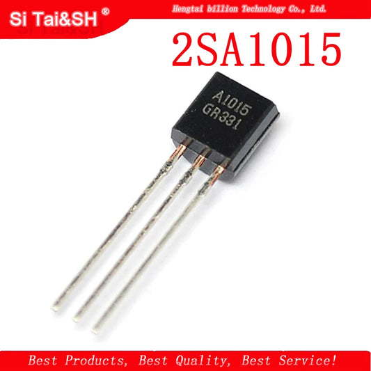 2SA1015 / A1015 TO-92 PNP transistor, 0.15A 50V triode for electronic circuits and DIY projects