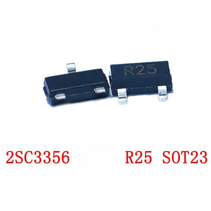 2SC3356 R25 SOT-23 NPN RF transistor SMD IC chipset for high-frequency amplifier, oscillator, and RF circuit applications