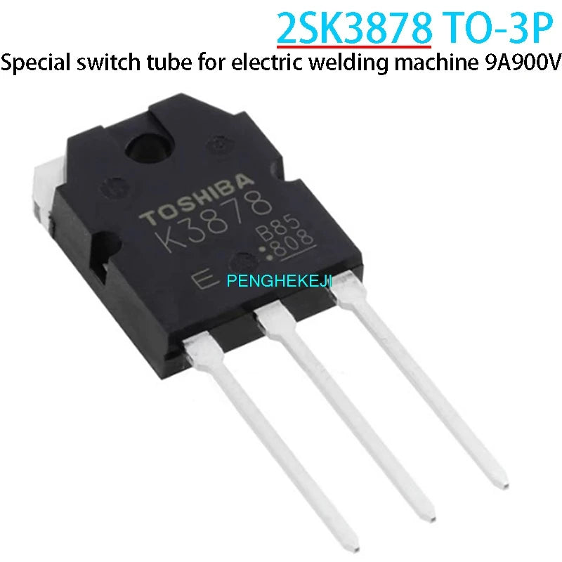 2SK3878 TO-3P high-power switch transistor, suitable for electric welding machines, 9A 900V, and high-current electronics projects